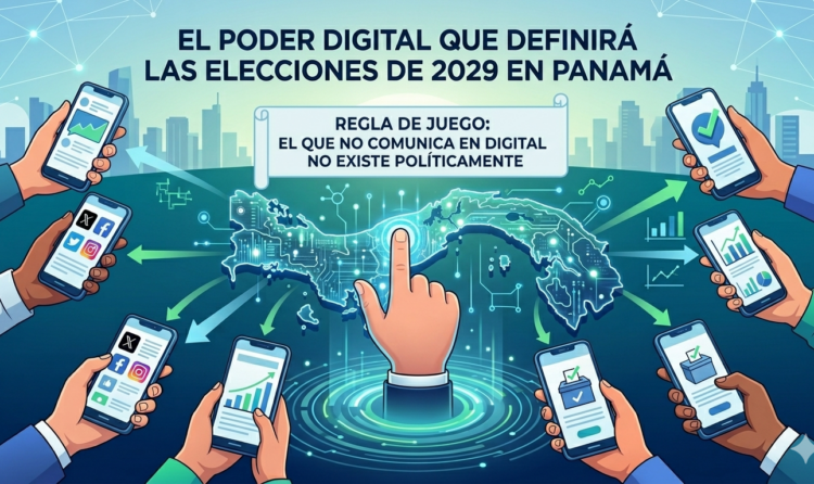 Gráfico sobre la influencia de las redes sociales en el votante panameño hacia 2029.